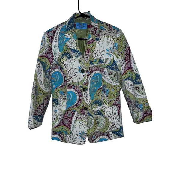 Etro Milano Batik  blazer  size 44 Long Sleeve Dophamine Groovy Office Siren - Picture 1 of 7